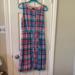 Talbots Multicolor Plaid Dress Size 6